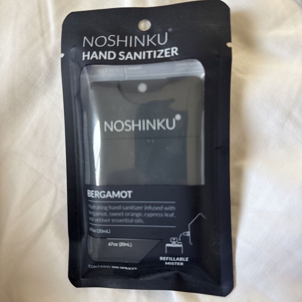 New 🆕 Noshinku Bergamot Hydrating Hand Sanitizer Refillable Mist 0.67 oz